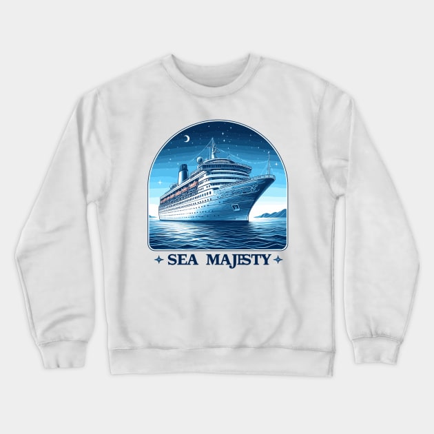 Cruise Ship Crewneck Sweatshirt by Vehicles-Art